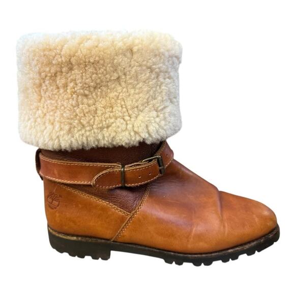 Vintage Timberland Campus Shearling Sheepskin Apres Ski Boot Women size 8 - Picture 8 of 11